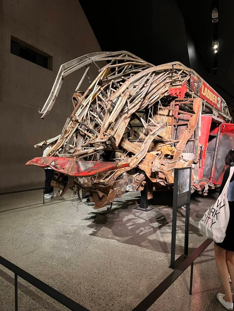 Rest van een brandweerwagen na 9/11