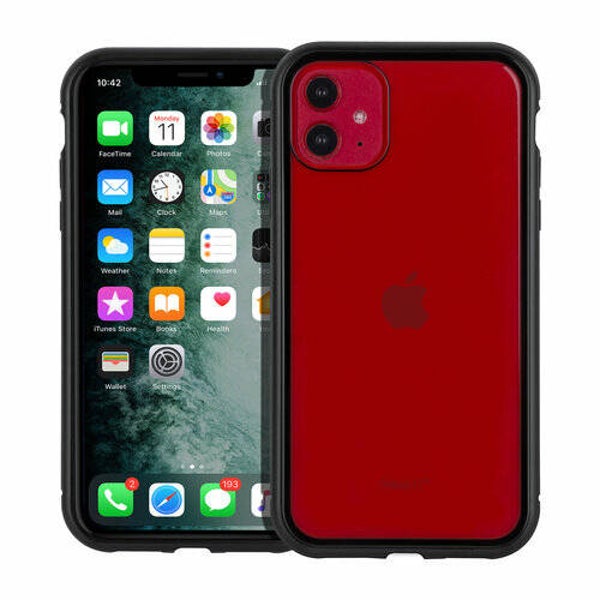 Apple iPhone 11 zwart Backcover hoesje - Glas en metaal