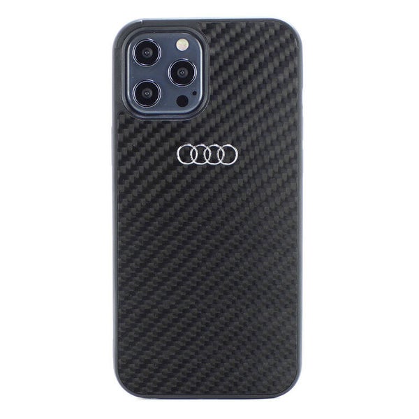 Audi Apple iPhone 12 Mini Zwart Backcover hoesje R8 Serie - Carbon Fiber