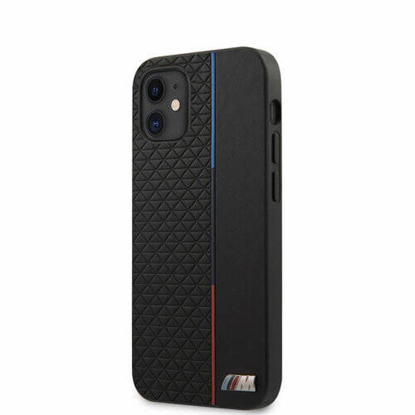 BMW Apple iPhone 12 Mini zwart Backcover hoesje - driehoeken Tricolor