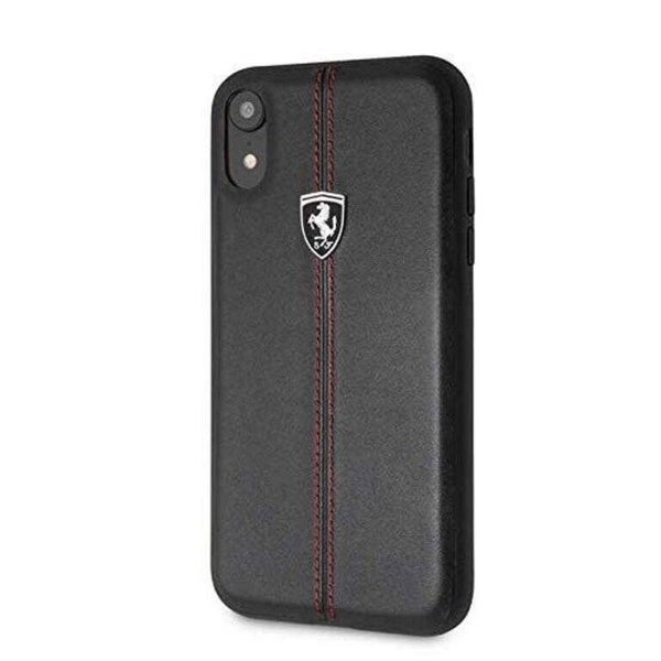 Ferrari Leren Backcover iPhone XR - Zwart