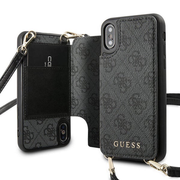 Guess Apple iPhone X-Xs Grijs Backcover hoesje