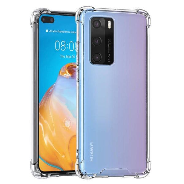 Huawei P40 Transparant Backcover Extra Stoothoek hoesje - silicone