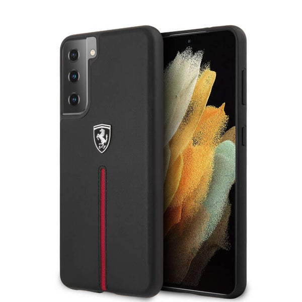 Ferrari Samsung Galaxy S21 Zwart Backcover hoesje - Off Track Stripe