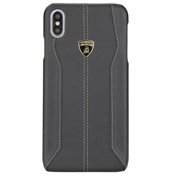 Lamborghini backcover hoesje D1 Serie Apple iPhone XR Zwart - Genuine Leather - Echt leer