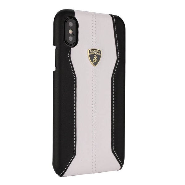 Lamborghini backcover hoesje D1 Serie Apple iPhone XR Wit - Genuine Leather - Echt leer