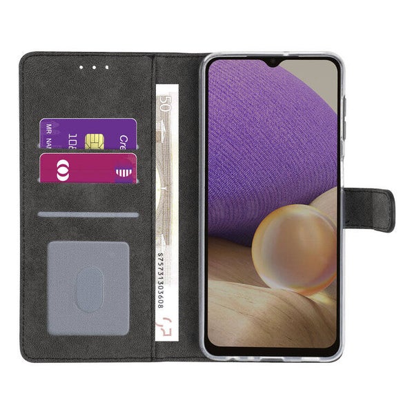Samsung Galaxy A32 Kunstleer Booktype hoesje - Zwart - 5G