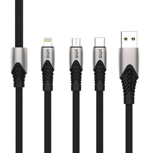 UNIQ Accessory 3 in 1 USB Oplaad- en dataoverdracht kabel