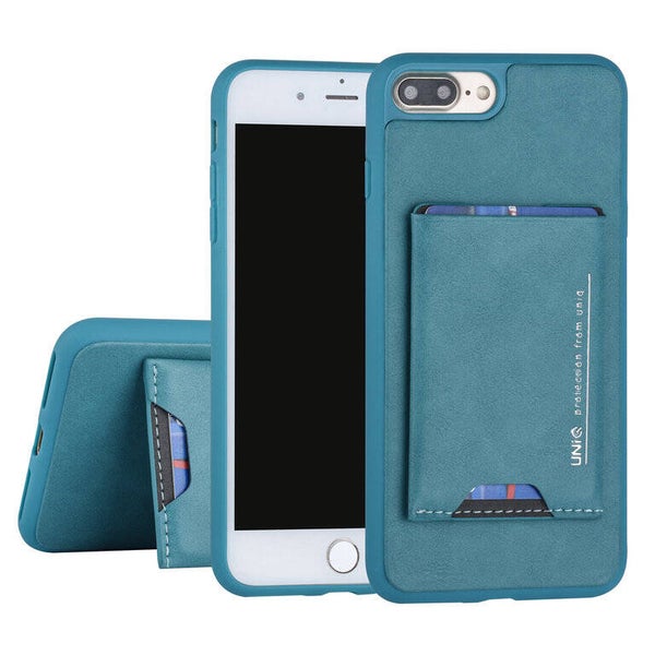 UNIQ Accessory Apple iPhone 7-8 Plus Groen Backcover hoesje Pasjeshouder
