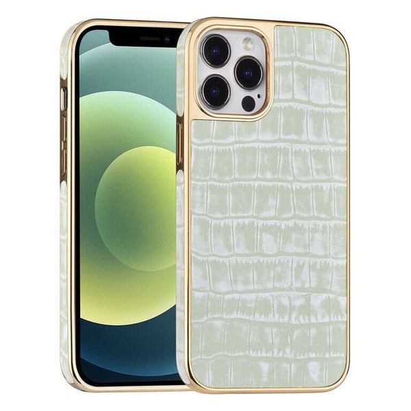 UNIQ Accessory iPhone 12 Pro Max Backcover hoesje - Croco Leather Groen