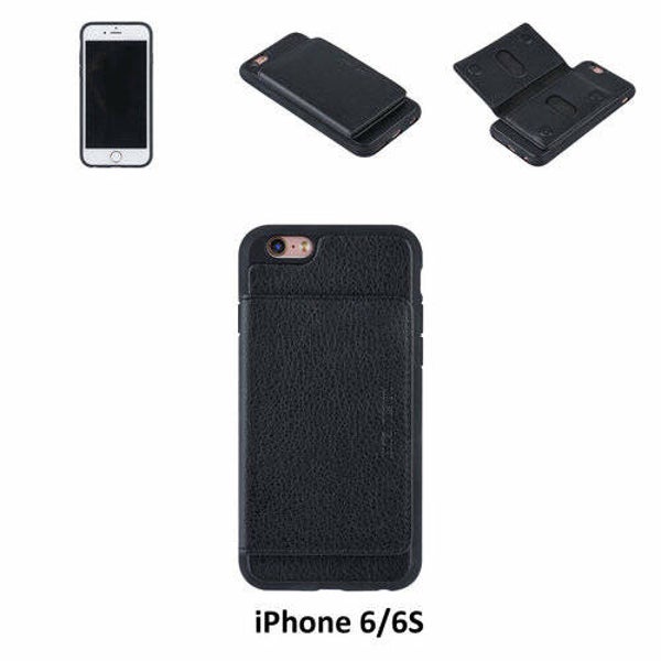 UNIQ Accessory iPhone 6/6S Kunstleer Backcover hoesje - Zwart