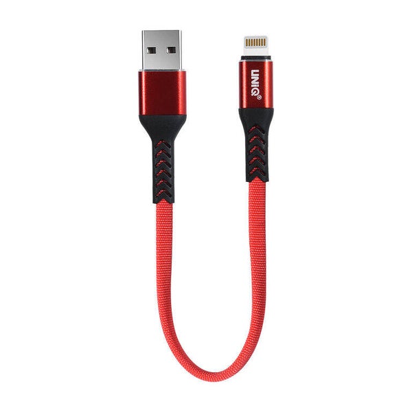UNIQ Accessory Lightning USB Kabel 20cm snellader dataoverdracht Rood - Nylon