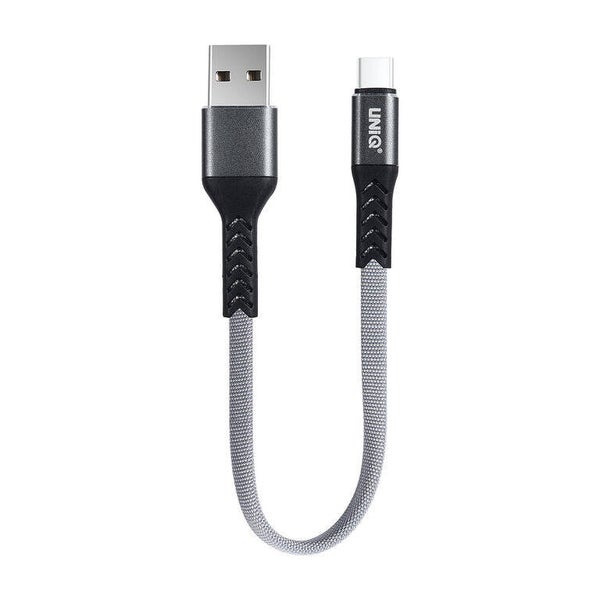 UNIQ Accessory Lightning USB Kabel 20cm snellader dataoverdracht Grijs - Nylon