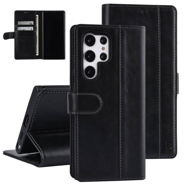 UNIQ Accessory Samsung Galaxy S22 Ultra Book Case hoesje - Pasjeshouder voor 3 pasjes - Magneetsluiting