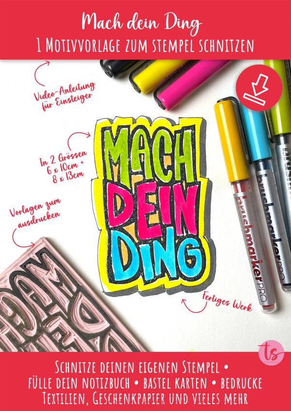 Mach dein Ding – Digitale Schnitzvorlage für deinen eigenen Stempel