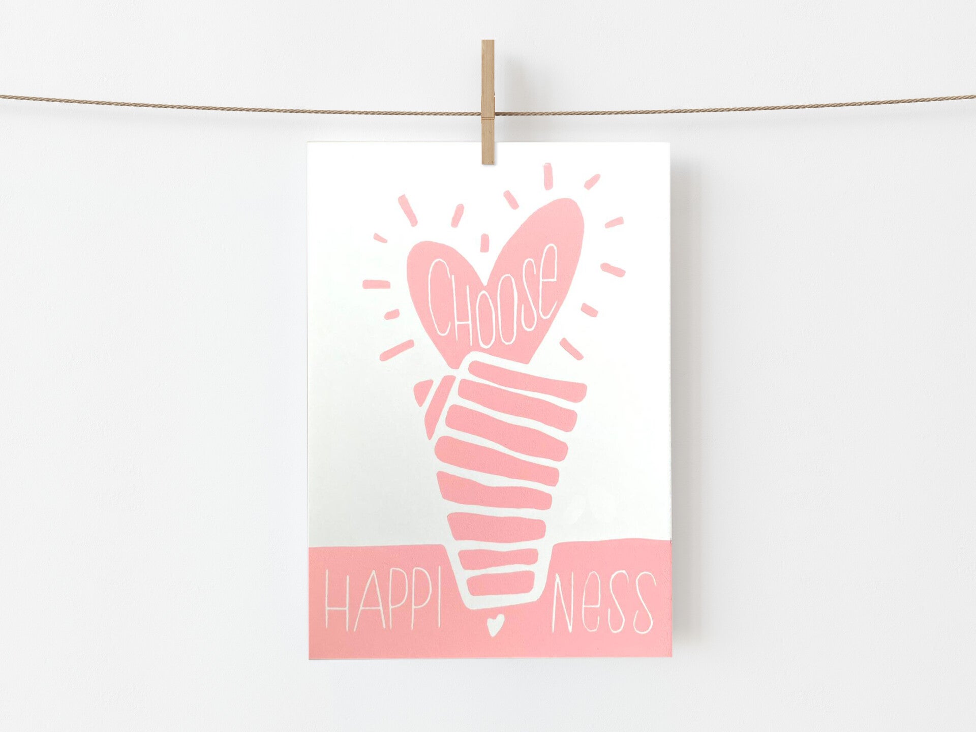 Original Linoldruck Choose happiness