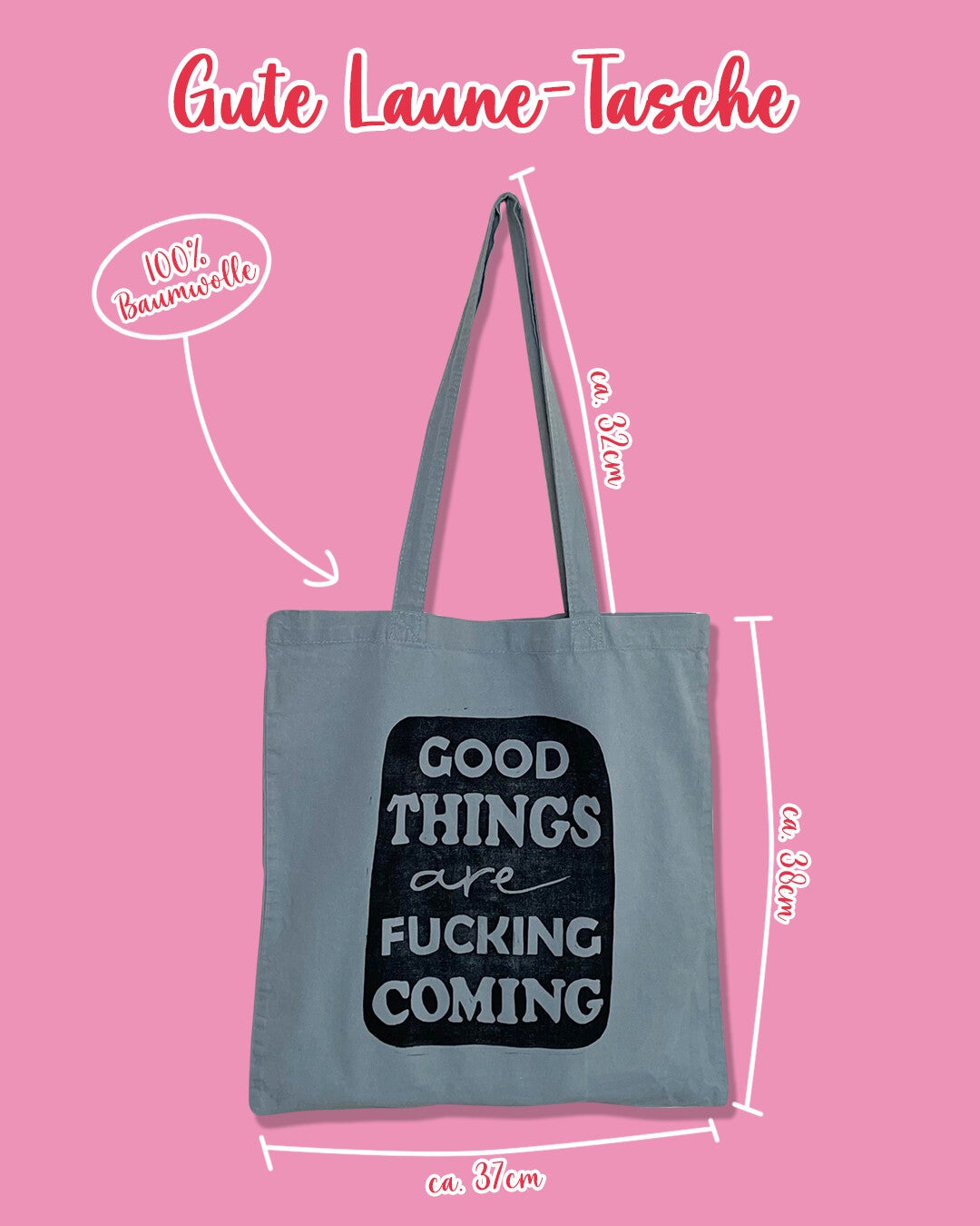 Gute Laune-Tasche mittelgrau