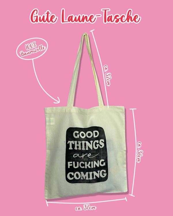 Gute Laune-Tasche pastellgelb