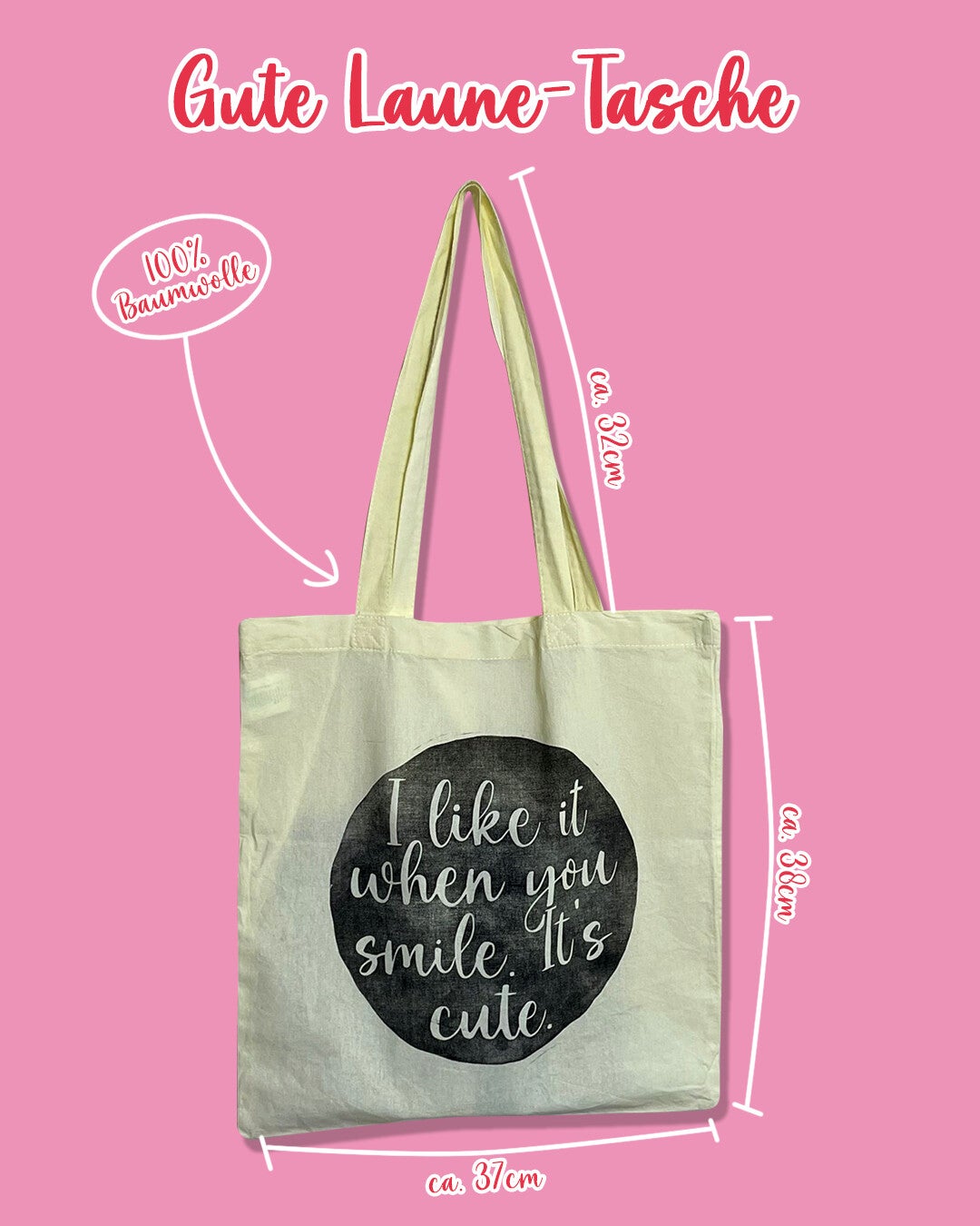 Gute Laune-Tasche pastellgelb