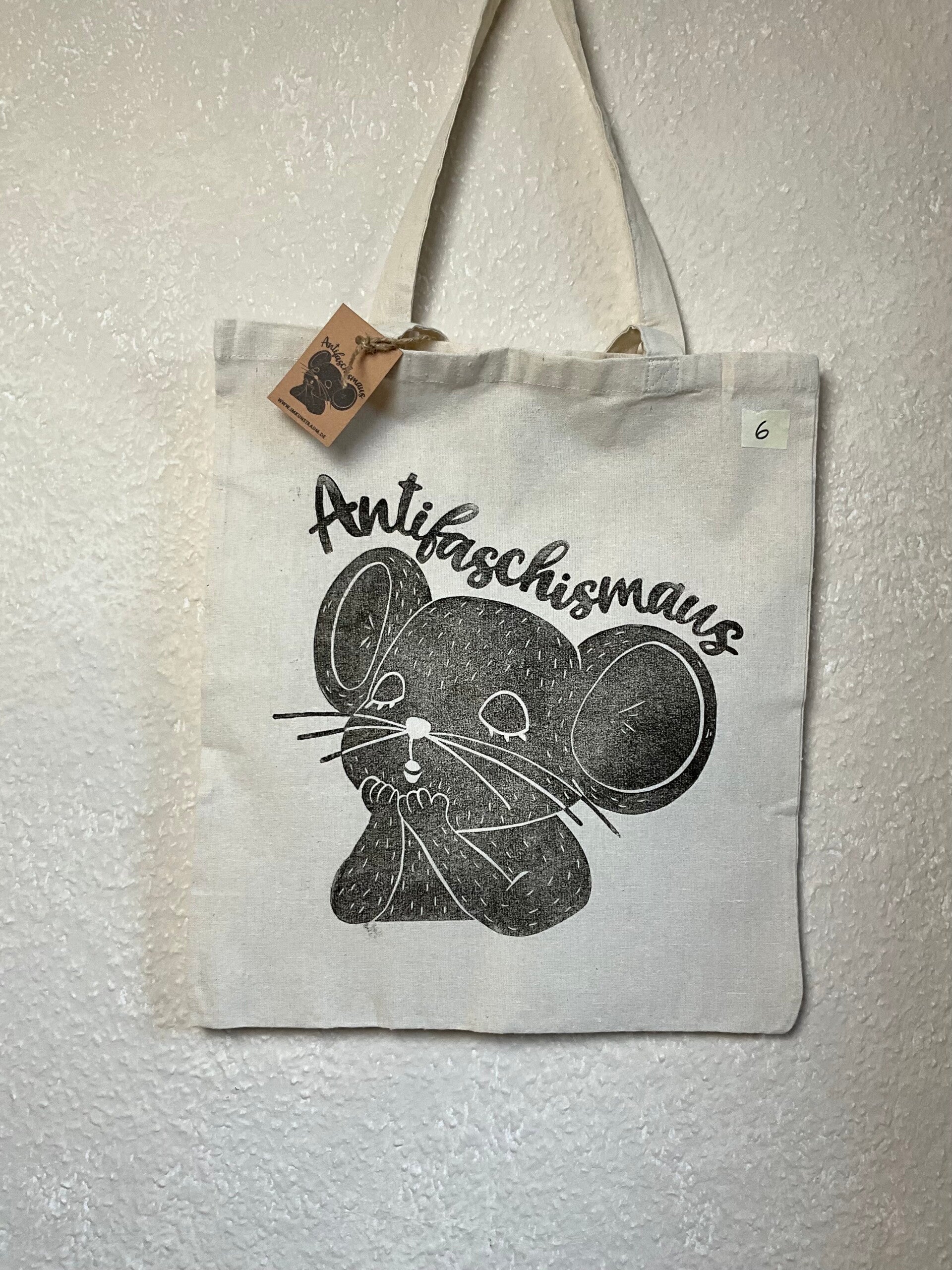 2. WAHL NR. 6 "Antifaschismaus" – Original Linoldruck auf Jutebeutel