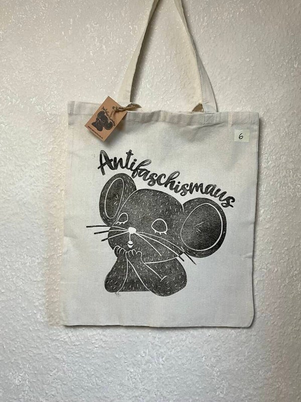 2. WAHL NR. 6 "Antifaschismaus" – Original Linoldruck auf Jutebeutel