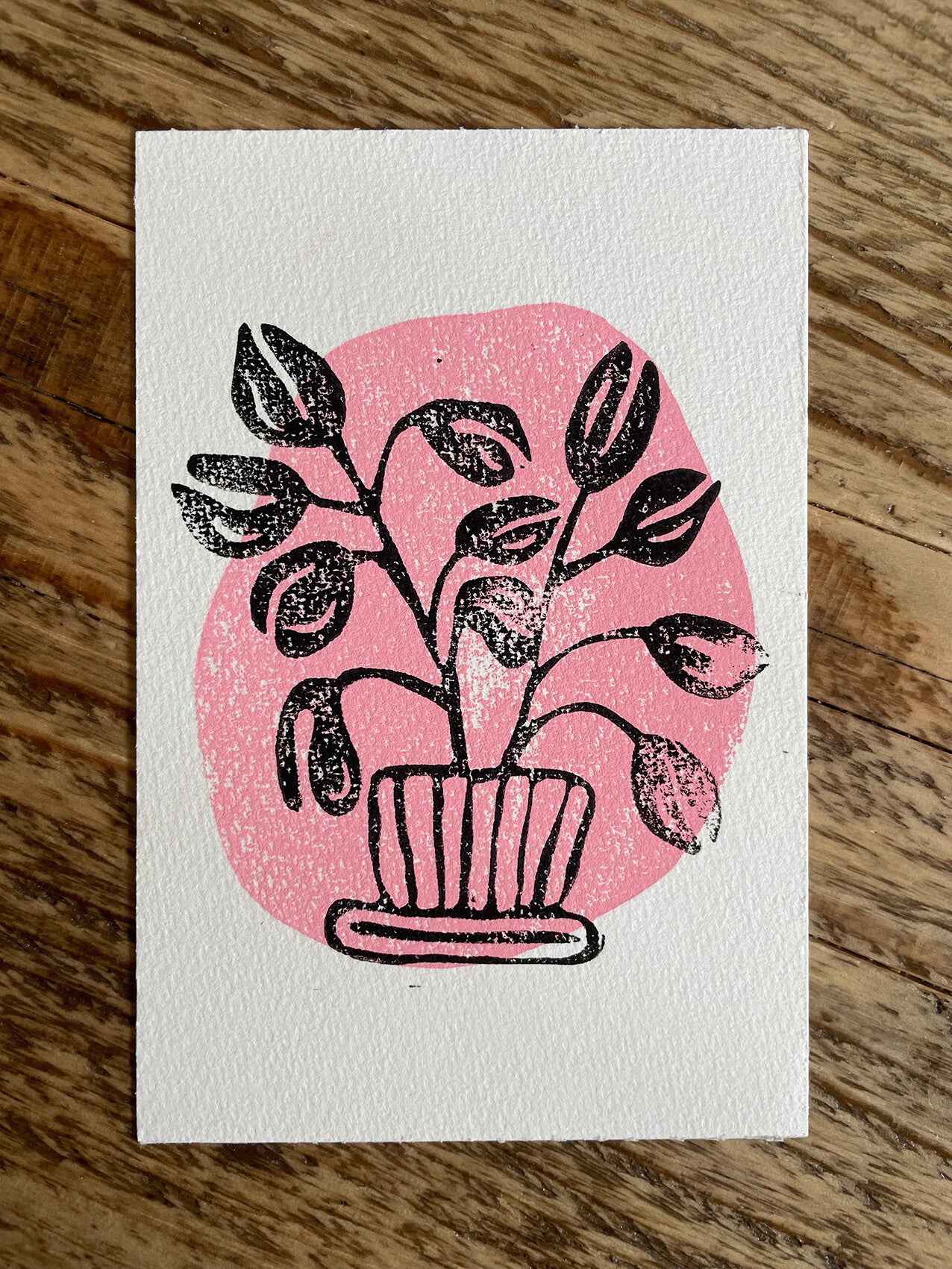 Original Linoldruck Pilea