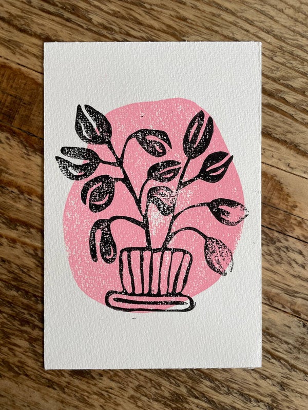 Original Linoldruck Pilea