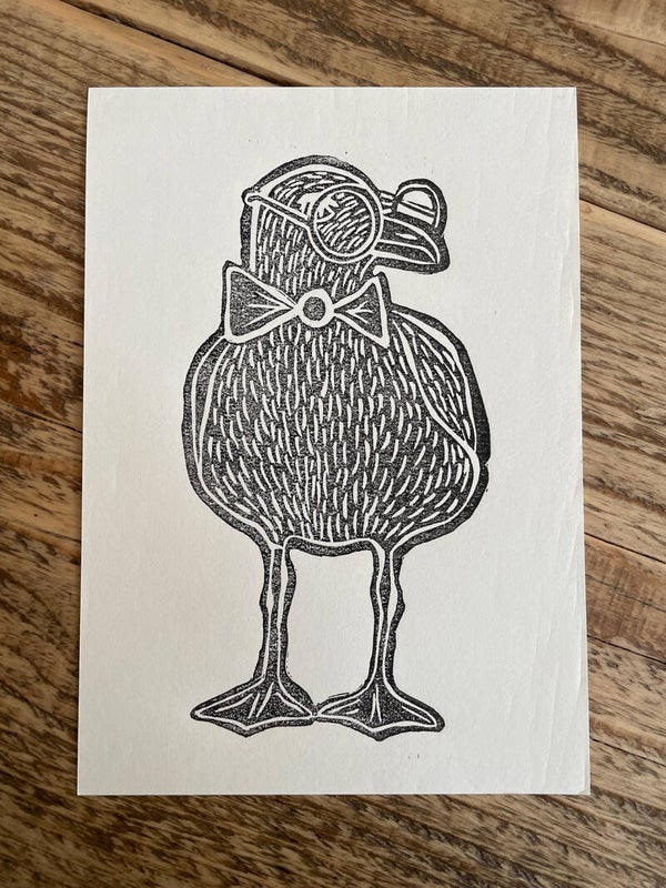 / Sale / Original Linoldruck Möwe natur