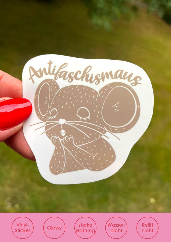 "Antifaschism(a)us" beiger Sticker