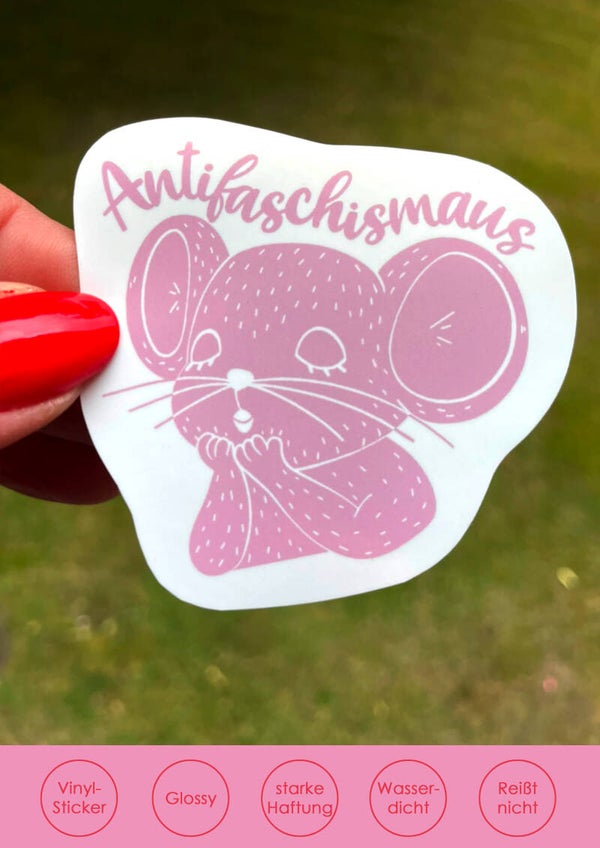 "Antifaschism(a)us" rosaner Sticker