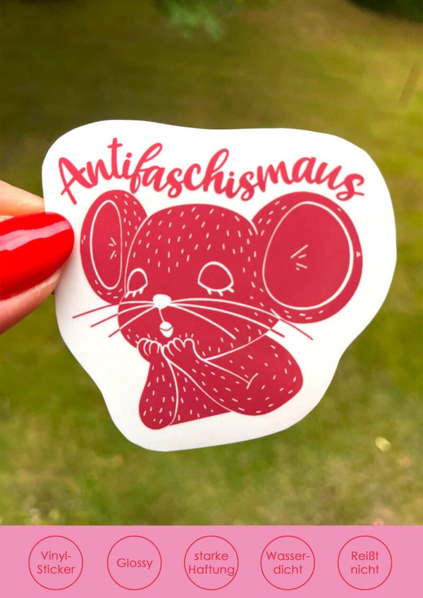 "Antifaschism(a)us" roter Sticker