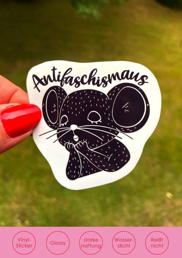 "Antifaschism(a)us" schwarzer Sticker