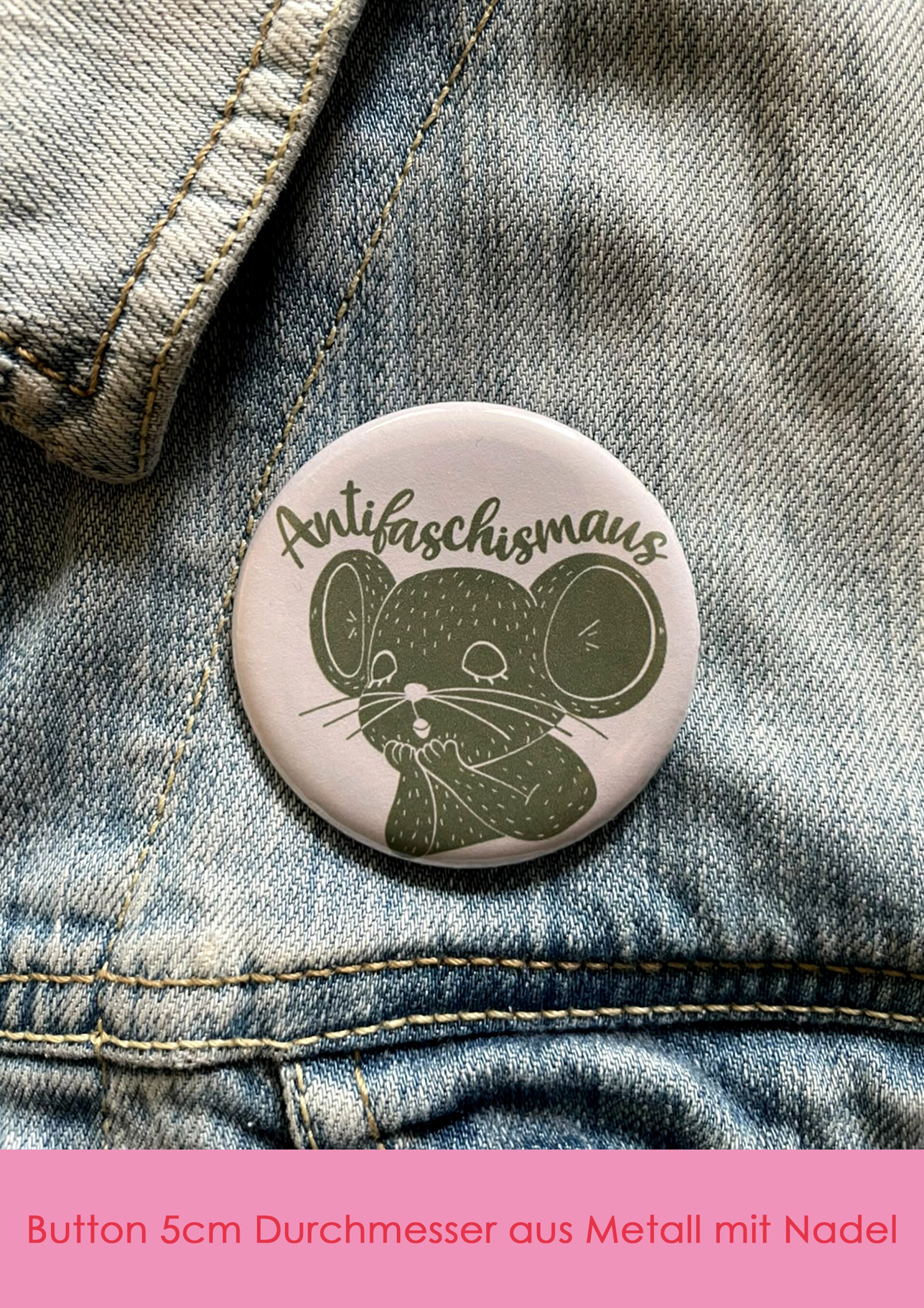 "Antifaschism(a)us" Button grün