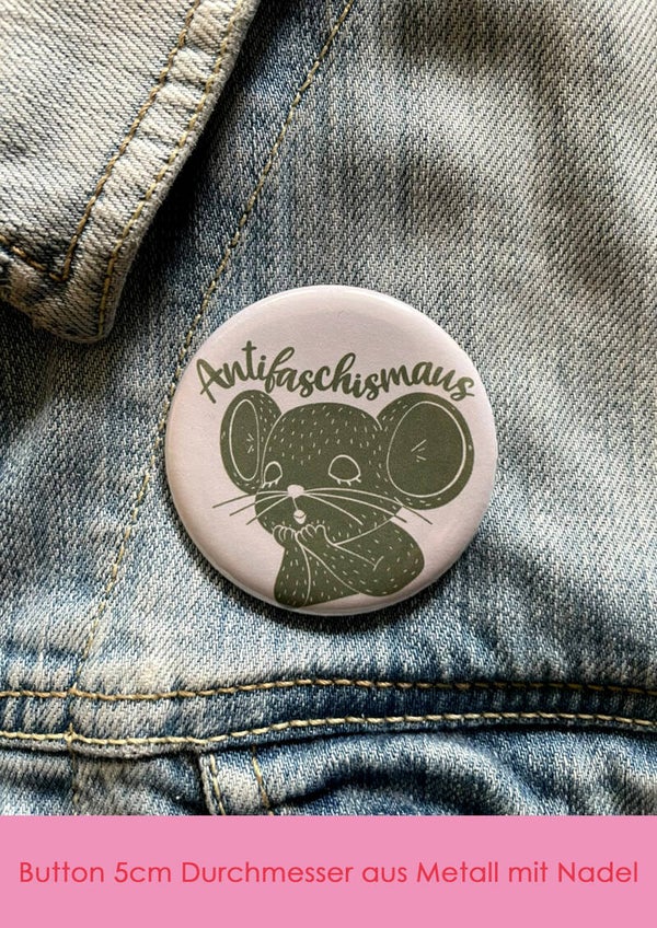 "Antifaschism(a)us" Button grün