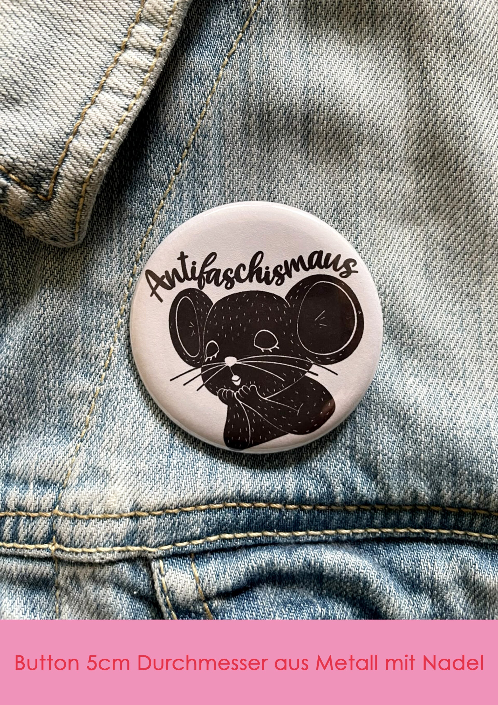 "Antifaschism(a)us" Button schwarz