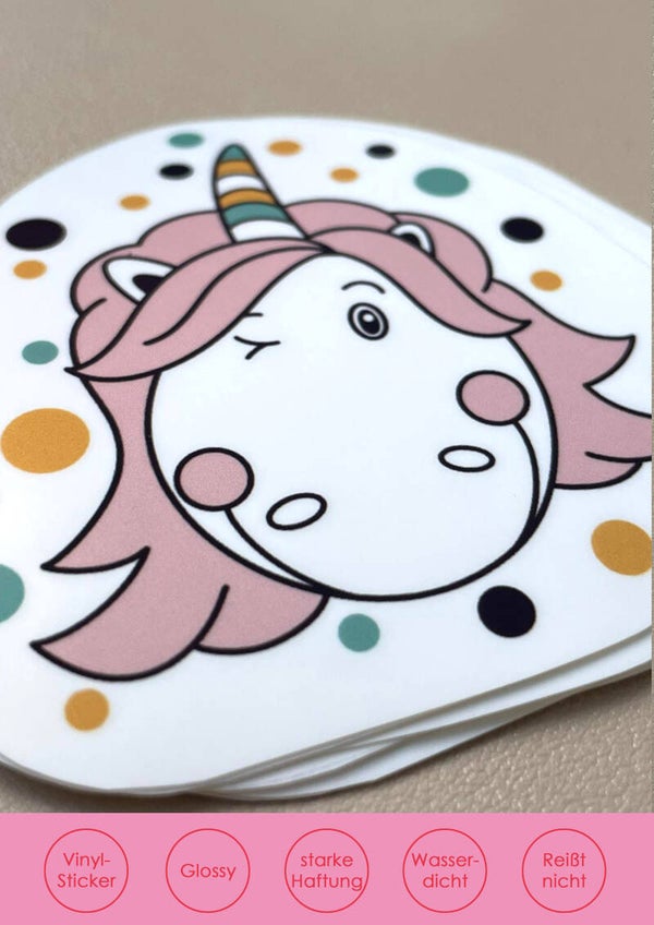 Sticker Einhorn zwinkert