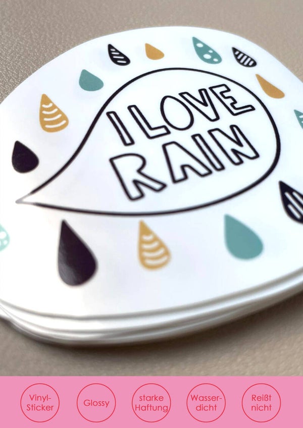 Sticker I love Rain