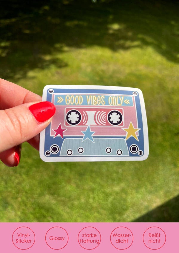 Sticker Kassette blau