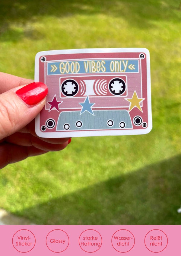 Sticker Kassette rot