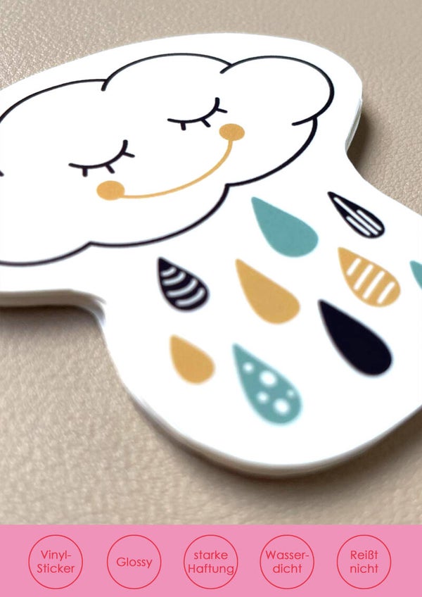 Sticker Glückliche Regenwolke