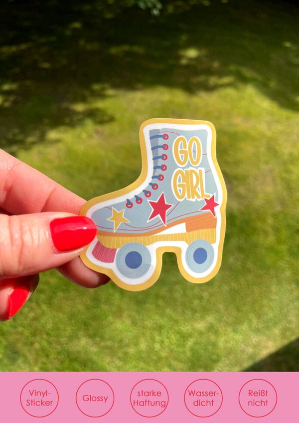 Sticker Rollschuh hellblau