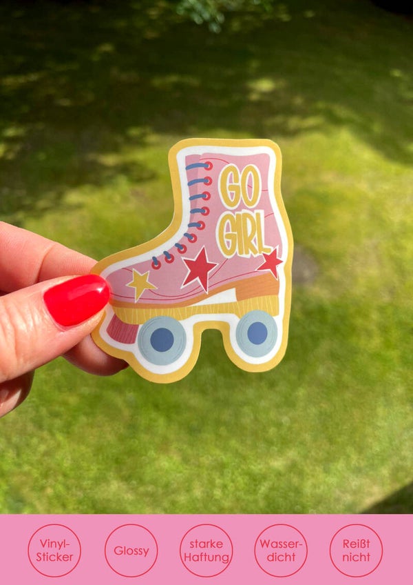 Sticker Rollschuh rosa