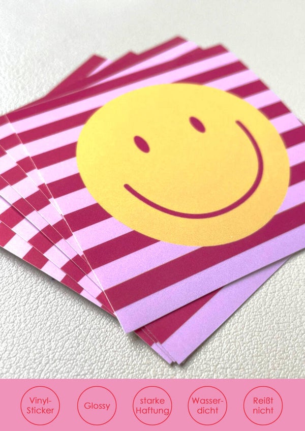 Sticker Smiley eckig