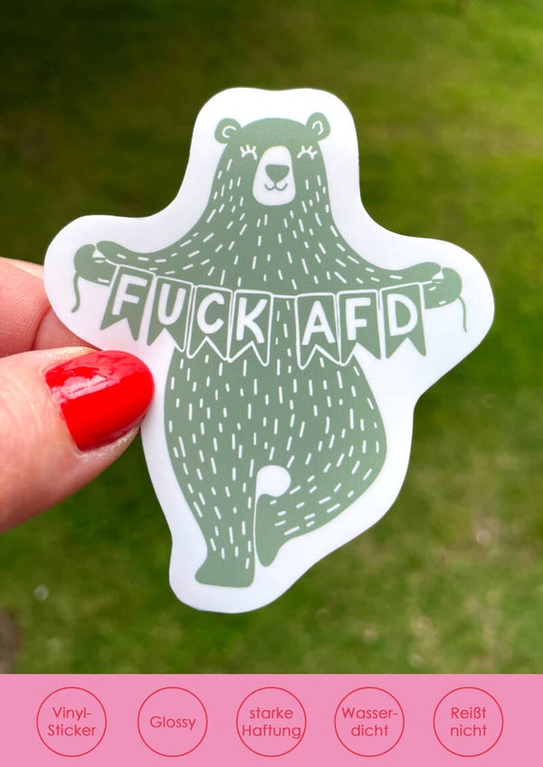 "Bär F*CK AFD" - grün Sticker