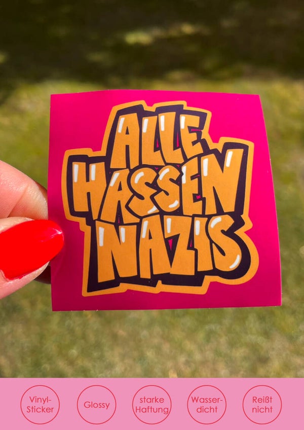 "Alle hassen Nazis" - Sticker