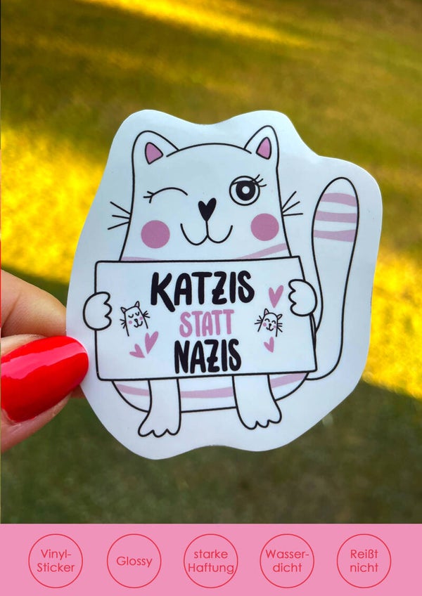 "Katzis statt Nazis" - Sticker