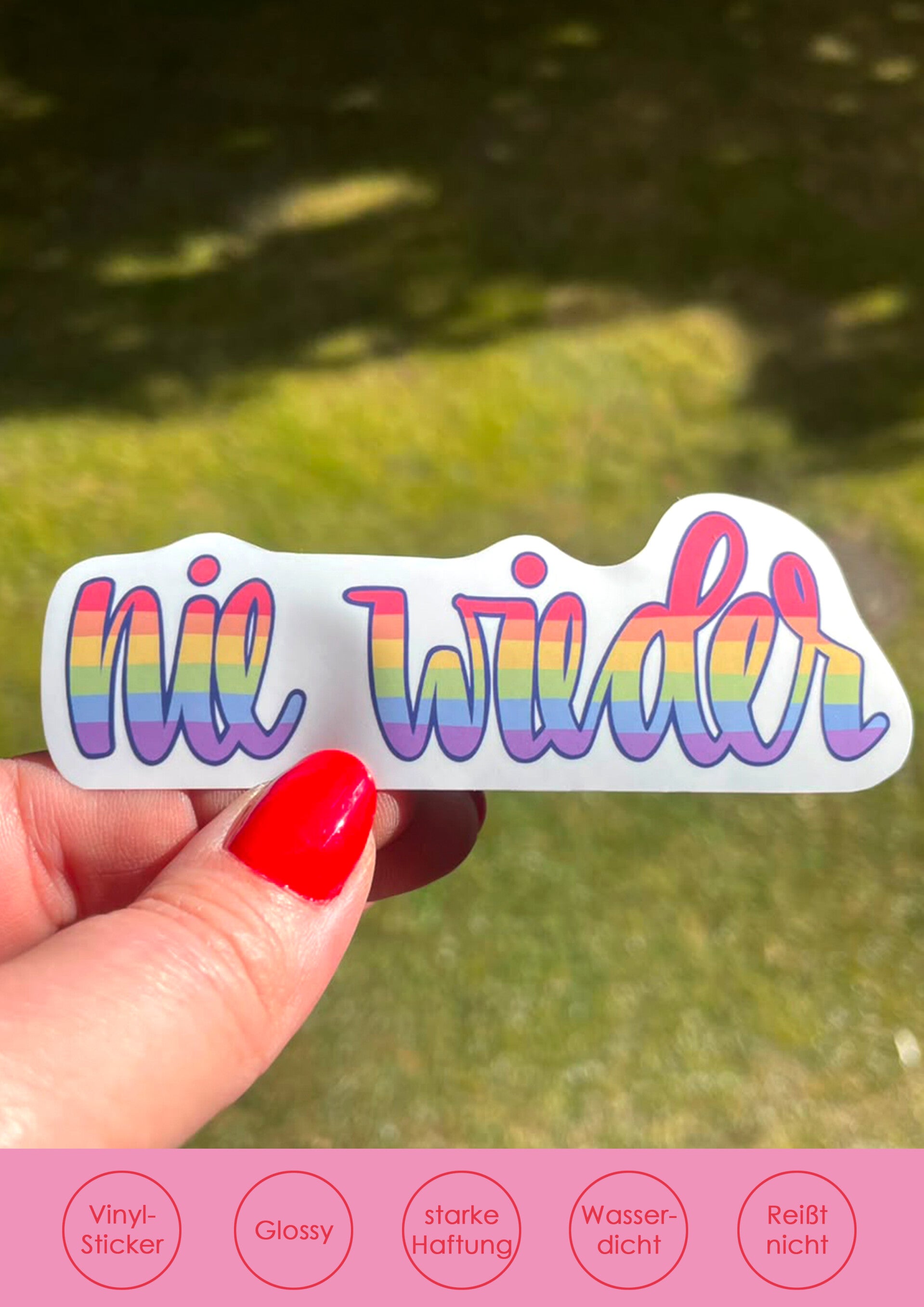 "Nie wieder" pastell - Sticker