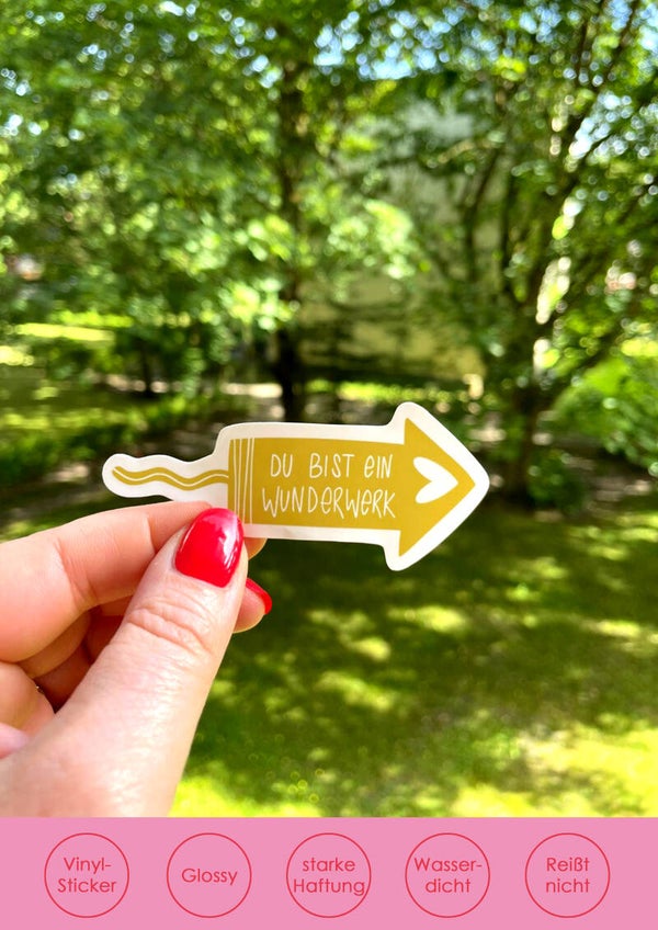 Sticker Du bist ein Wunderwerk grün