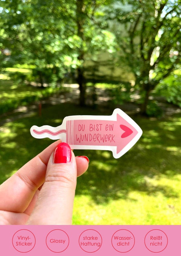 Sticker Du bist ein Wunderwerk rosa