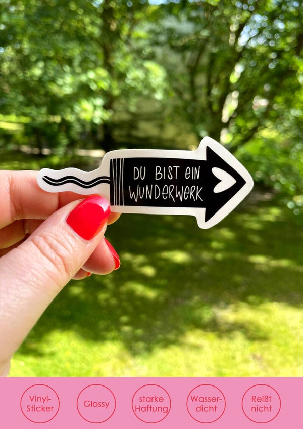 Sticker Du bist ein Wunderwerk schwarz